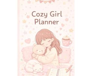 Cozy Girl Planner: Cute Daily Journal with Mood Tracker, Self Care prompts, and Study Routine