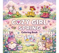Cozy Girl Spring Bold and Easy Coloring Book: Large Print Simple Designs for Teens and Adults, Minimalist Thick Lines Aesthetic for Stress Relief, Alcohol Marker Friendly Seasonal Illustration
