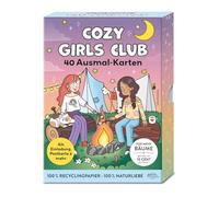 Cozy Girls Club: 40 hochwertige Karten | Entspannt Ausmalen, Gestalten, Verschenken oder Behalten: Die kreative Auszeit in der Box mit liebevoll illustrierten Motiven