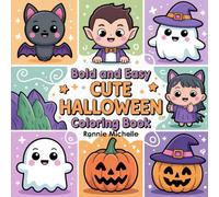 Cozy Halloween: Bold & Easy Coloring Book: 50 Cute & Spooky Designs for Kids and Adults