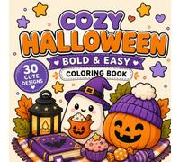Cozy Halloween Coloring Book: 30 Cute and Simple Halloween Designs