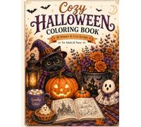 Cozy Halloween Coloring Book: 30 Cute & Spooky Scenes for Adults and Teens: Relaxing Fall Coloring Pages Featuring Cozy Ghosts, Pumpkins, Black Cats, ... Witch Cottages & Magical Halloween Moments