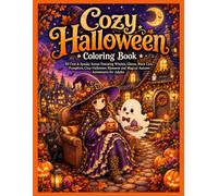 Cozy Halloween Coloring Book: 50 Cute & Spooky Scenes Featuring Witches, Ghosts, Black Cats, Pumpkins, Cozy Halloween Moments and Magical Autumn Adventures for Adults