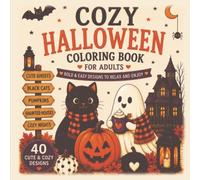 Cozy Halloween Coloring Book for Adults and Teens Bold & Easy Designs for Relaxation | Cute Ghosts, Black Cats, Pumpkins, Haunted Houses & Cozy Fal