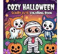 COZY HALLOWEEN: Scary Cute Coloring Book for Adults and Teen, Relaxing and Funny Moments with Creepy Scenes: Stress Relief through Simple Coloring Pictures