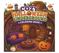 Cozy Halloween Underground Coloring Book for Kids Ages 6-10, Teens & Adults: Cute & Spooky Underground Cave Scenes with Ghosts, Witches, Monsters, Pumpkins, Games, Treats & Halloween Adventures