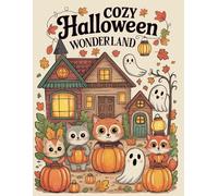 Cozy Halloween Wonderland: 32 Cute Spooky Animal Scenes for Relaxation and Stress Relief: Whimsical Halloween Coloring Pages with Cozy Cats, Ghosts, Pumpkins, and Friendly Animals for Adults and Teens