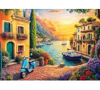Cozy Harbour Jigsaw Puzzle da 1000 pezzi per adulti Mediterraneo Village Puzzle per adulti 1000 pezzi