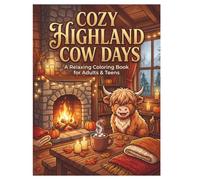 Cozy Highland Cow Days: A Relaxing Coloring Book for Adults & Teens
