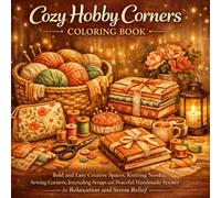 Cozy Hobby Corners Coloring Book: Bold and Easy Creative Spaces, Knitting Nooks, Sewing Corners, Journaling Setups and Peaceful Handmade Scenes for Relaxation and Stress Relief