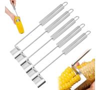 Cozy Home Corn Peeler, Stainless Steel Kernel Stripper Tool with Long Handle Serrated Blade for Effortless Cob Removal, Easy Clean Kitchen Gadget for Home Cooking BBQ Restaurants (5 Pcs)