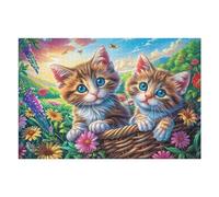 Cozy Home Tabby Cat Puzzle 1000 Pezzi Multicolore Paesaggi Classici Happy Time Rompicapo Sfida Difficile Impossibile Giochi Da Tavolo Familiare Regalo Natale 1000 PCS