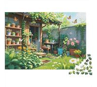 Cozy House Jigsaw Puzzles 1000 Piece Recyclable Backyard Garden Puzzle for Elderly Educational Game Decompression Ideal for Holiday Blessings Gift 38x26cm/1000pcs