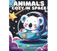 Cozy in Space: Coloring Book For Adults And Teens Featuring Familiar Space, Planets And Stars With Cute Animal Characters For Stress Relief