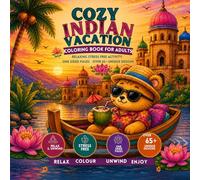 Cozy Indian Vacation Coloring Book: Cute Animal Adventures Across India for Relaxation and Stress Relief