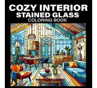 Cozy Interior Stained Glass Coloring Book: Decorative Home Scenes in Geometric Glass Style