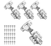 Cozy Inviting 4 cerniere per ante cucina ammortizzate, pieghevoli con viti di fissaggio,cerniere per ante Ø35 mm, apertura 105°, per ante e armadi a sovrapposizione completa
