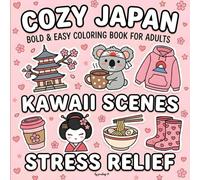 Cozy Japan Coloring Book: Bold and Easy Kawaii Scenes for Stress Relief: A Japanese Aesthetic Journey of Cute Street Food, Zen Gardens, and Lofi Vibes | Marker-Friendly with DIY Blotter Pages