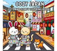 Cozy Japan: Coloring Book For Adults and Teens Featuring Cute Animals For Relaxation