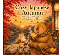 Cozy Japanese Autumn: Relaxing Coloring Book with Capybara & Bunny: 40 Cozy Autumn Scenes Featuring Fall Foliage, Festivals, Harvests, Hot Springs, and Traditional Japanese Culture
