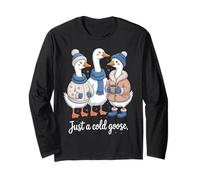 Cozy Just A Cold Goose Christmas Goose Donne & Uomini Maglia a Manica