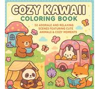 Cozy Kawaii Coloring Book for Kids & Adults:: 50 Adorable and Relaxing Scenes Featuring Cute Animals, Cozy Places & Whimsical Moments