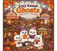 Cozy Kawaii Ghosts: A Cute Ghost Coloring Book with 25 Cozy Autumn Scenes for Relaxation & Fun
