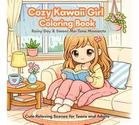 Cozy Kawaii Girl Coloring Book: Rainy Day & Sweet Me-Time Moments