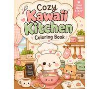 Cozy Kawaii Kitchen Coloring Book: 50+ Super Cute and Easy Coloring Pages Featuring Cute Kitchenware, Yummy Food, Kittens, and Bakery Treats