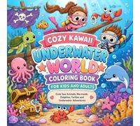 Cozy Kawaii Underwater World Coloring Book: Cute Sea Animals, Mermaids, Dolphins, Turtles and Underwater Adventures, Anxiety Relief Coloring Book For Kids And Adults