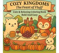 COZY KINGDOMS The Feast Of Fluff: Bold And Easy Coloring Book With 50 Cute Animals Sharing A Feast For Kids And Adults (Ages 3+)