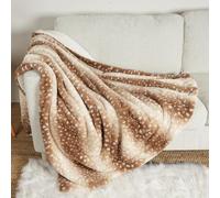 COZY KISS Coperta peluche Stampa Cervo, Coperta Impermeabile per Animali, per Divano Letto Sedia Auto, Impermeabile a Liquidi e Urine per Cani o Gatti, Lavabile, Morbida, 127x150cm, Marrone
