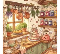 Cozy Kitchen & Baking: Coloring Book for Adults: 40 Kawaii Charming Home Scenes, Bold Easy Illustrations for Stress Relief, Cute Cottagecore for Women