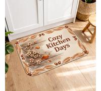 Cozy Kitchen Days - Tappetini per pavimento, motivo con zucche e spezie, vintage, con motivo floreale, imbottiti, comodi, lavabili, decorativi, per cucina, lavanderia, bagno, 50 x 79 cm