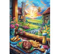 Cozy Kitchen in Flower Garden Rompicapo 500 Pezzi Per Bambini E Genitori Mitos Animal Planta Cartone Spesso Sicuro Difficoltà Bassa Per Svago Familiare Con Poster Incluso Qualità Garantita 500 PCS