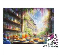 Cozy Kitchen Scene 1000 Pezzi Puzzle Negozio Pasticcini in Cartone Riciclato Gioco Educativo Antistress Decorazione da Parete Regalo 38x26cm