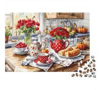 Cozy Kitchen Tea Time 1000 Pezzi Cartolina Premium Puzzle Premium Fans Per Ragazzi 12-18 Anni Difficile Sfidante Decorazione Murale 70x50cm/1000pcs