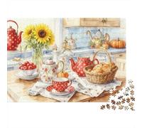 Cozy Kitchen Tea Time Puzzle Giochi 1000 Pezzi Per Gioco Familiare Arte Interesting Puzzle Adulti Foto 38x26cm/1000pcs