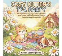 Cozy Kitten's Tea Party: Relaxing Adult Coloring Pages with Cheerful Kittens, Dainty Tea Sets, Patchwork Quilts, and Oversized Daisies for Sunny Afternoon Vibes.: Kawaii Coloring Book