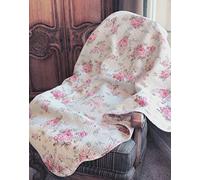 Cozy Line Home Fashions Josephine - Coperta trapuntata reversibile, 100% cotone, motivo: peonia, colore: rosa, avorio, motivo floreale, 152,4 x 127 cm, lavabile in lavatrice e asciugabile in