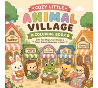 Cozy Little Animal Village Coloring Book for Kids: Cute Tiny Shops, Cozy Homes, Friendly Forest Animals and Sweet Village Adventures to Color