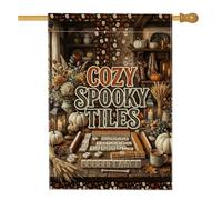 Cozy Mahjong Fall Theme Tiles Autumn House Flag 71 x 101 cm