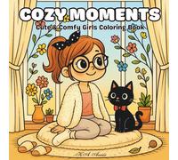 Cozy Moments: Cute & Comfy Girls Coloring Book for Adults and Teens: Kawaii Cozy Life Coloring Pages Featuring a Cute Girl and Her Cat in Relaxing ... Cozy Scenes for Stress Relief and Mindful Fun