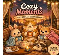 Cozy Moments with Cute Animals Coloring Book: Cute Animals Coloring Book for Adults | Easy, Relaxing and Stress Relief Designs | Single-Sided Pages