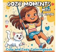 Cozy Moments with My Kitten: A heartwarming collection of cute, simple coloring scenes featuring a little girl and her playful kitten, perfect for relaxing, creative moments.