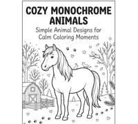 Cozy MonoChrome Animals : Simple Animal Coloring Book Designs for Calm Coloring Moments