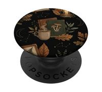 Cozy Moonlit Tea & Books Candela Magic Celestial Pattern PopSockets PopGrip Adesivo