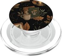 Cozy Moonlit Tea & Books Candela Magic Celestial Pattern PopSockets PopGrip per MagSafe