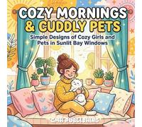 Cozy Mornings & Cuddly Pets: Bold & Easy Coloring Book for Relaxation: Simple Designs of Cozy Girls and Pets in Sunlit Bay Windows