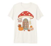 Cozy Mushroom Bookstore Autumn Reading Book Lover Maglietta Premium